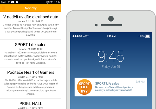Novinky, PUSH notifikace